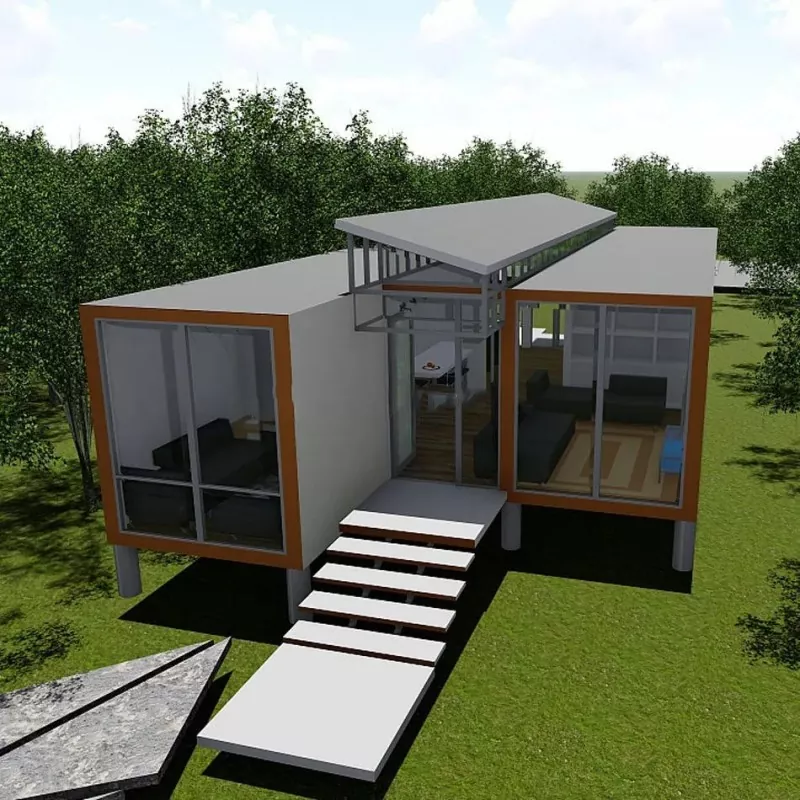 Casa de estrutura de aço pré-fabricada dobrável