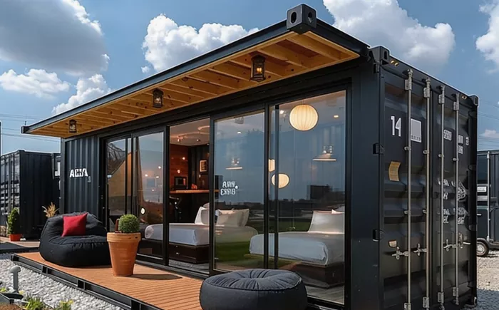 Casa pré-fabricada verde