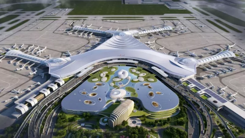 Edifício Terminal Pré-fabricado Verde