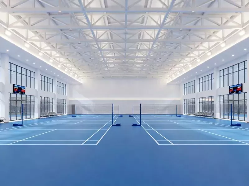 Construção de aço para salão de badminton interno