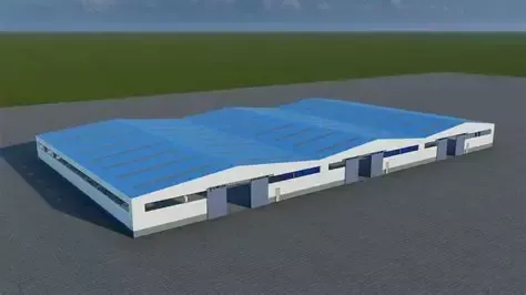 Armazém montado em estrutura de aço leve
