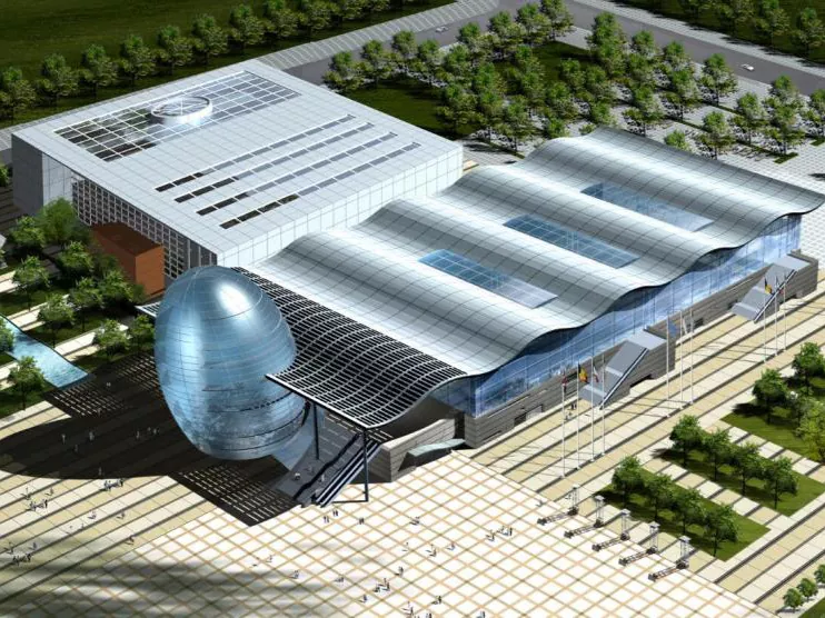 Salão de exposições de aço pré-fabricado de longo vão