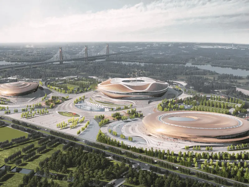 Estádio multifuncional com estrutura de aço