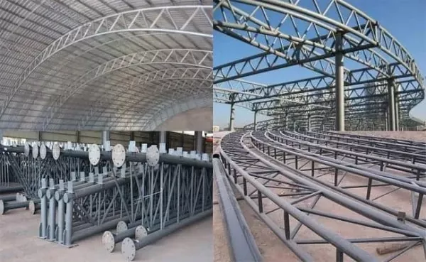Construção de aço para estações de treliça de tubos