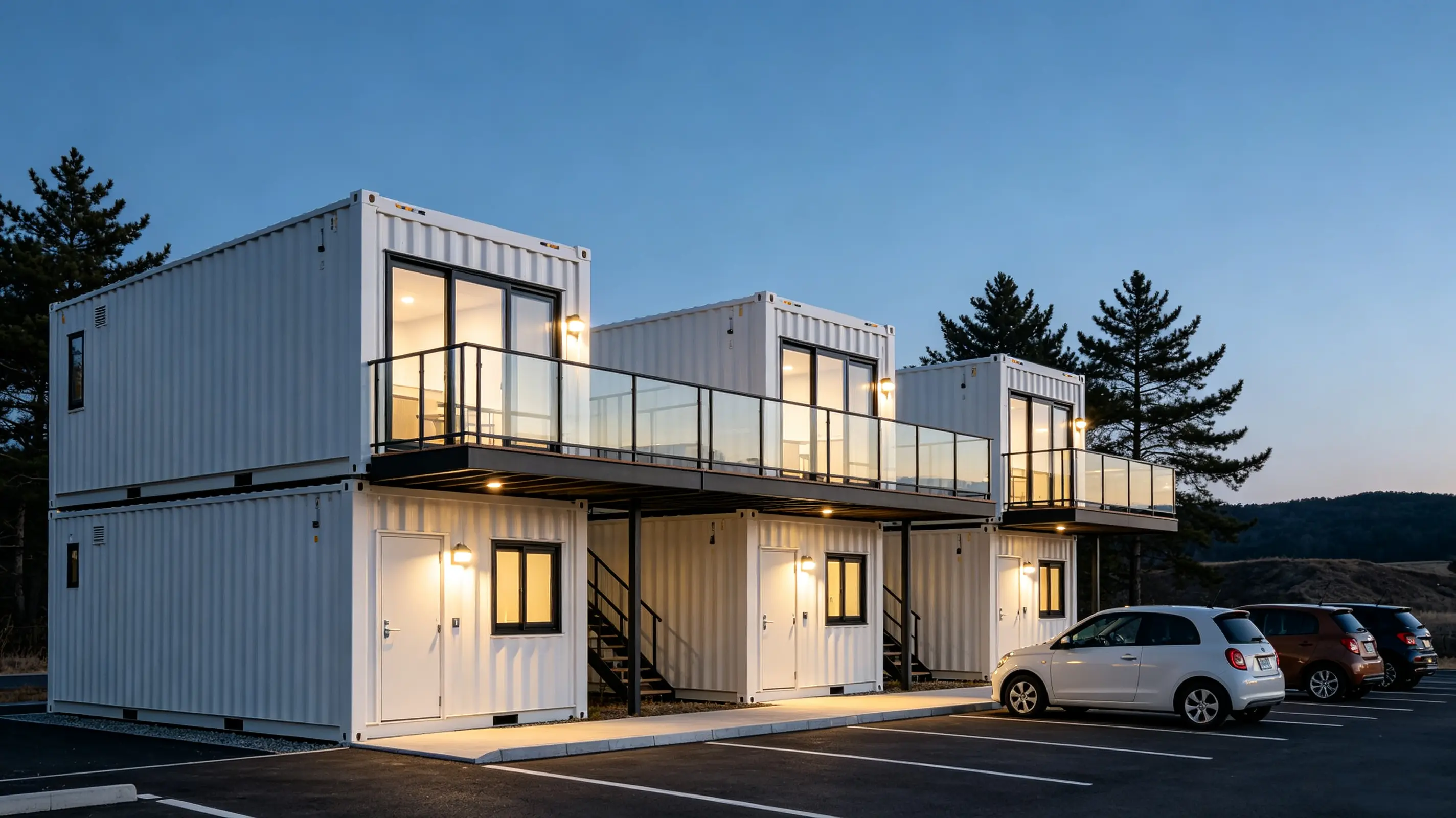Construção de motel em contêineres pré-fabricados
