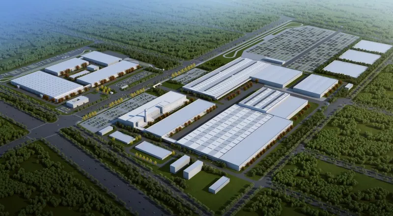 Construção de fábrica de roupas com estrutura de aço