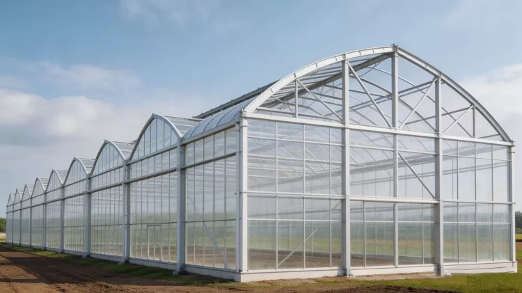 Construção de estufa agrícola com estrutura de aço