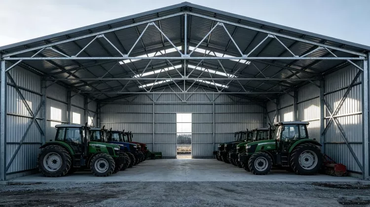 Construção de armazém de máquinas agrícolas com estrutura de aço