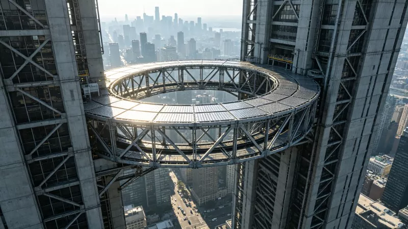 Construção de corredor aéreo com estrutura de aço