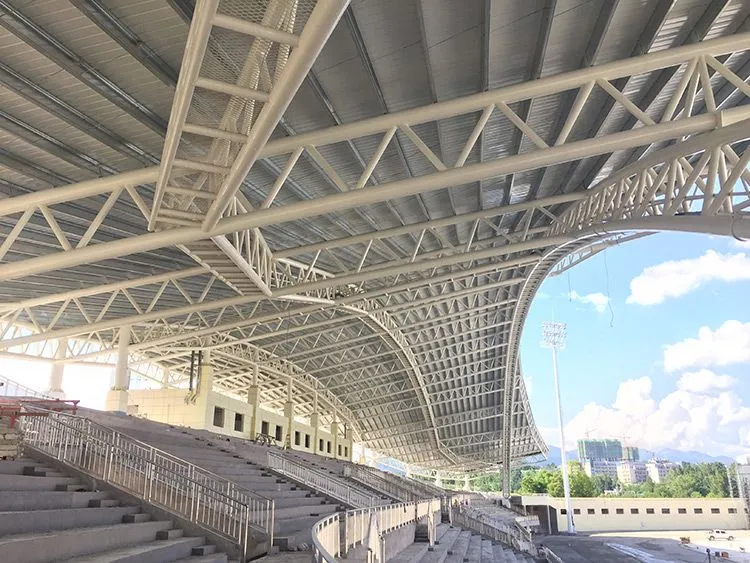 Edifício de estande de estádio com estrutura de aço